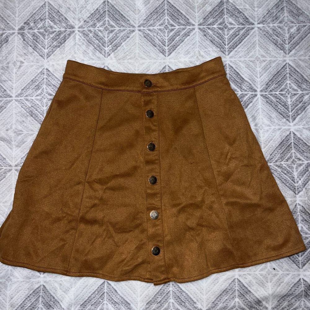 Brown Button-Up Skirt